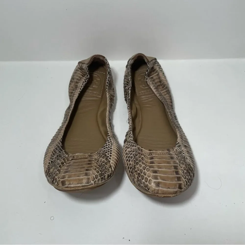 Tory Burch Taupe Snakeskin Ballet Flats - Picture 6 of 6